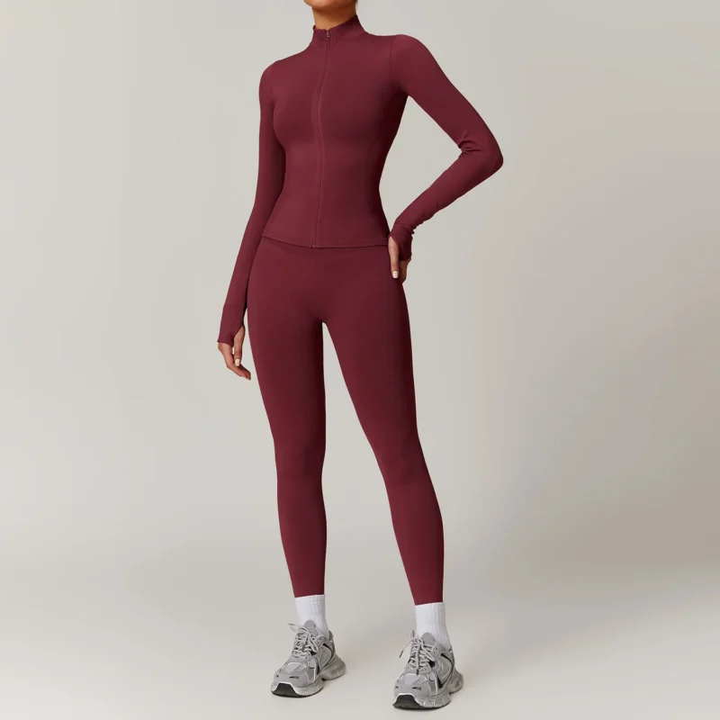 Seamless Yoga Set Gym Clothes Sportswear Yoga Suits For Women Tracksuits Fitness Long Sleeved Jacket Sports Set Gym Leggings Set