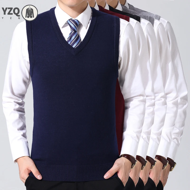 Men's Casual Sweater Vest Warm and Comfortable Vest in Autumn and Winter